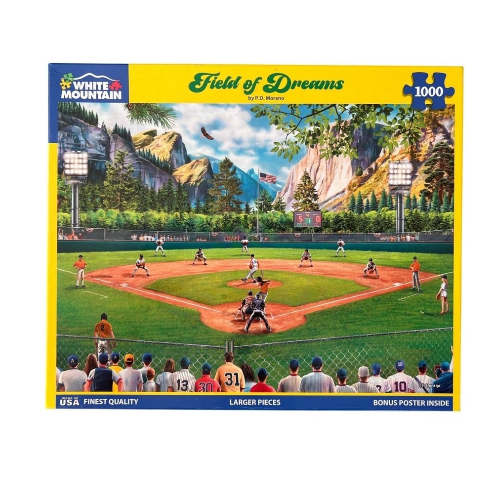 White Mountain Field of Dreams 1000 Piece Jigsaw Puzzle PD Moreno Complete